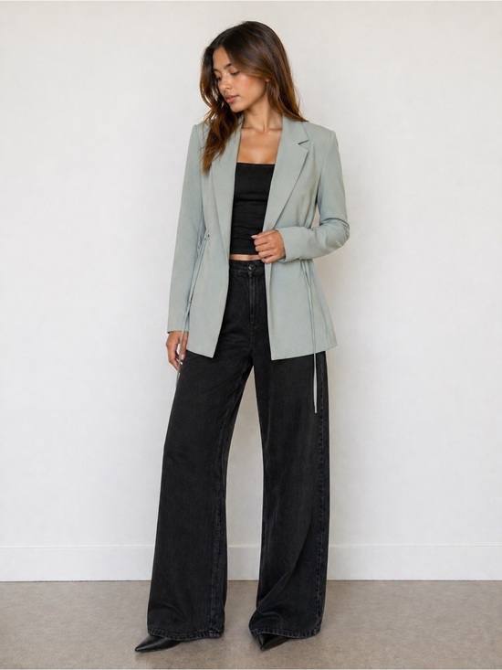 Athleta Jackets & Blazers - Athleta Sage Green Belted Blazer Jacket Size 4 Minimal Chic